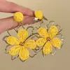 Pendientes Florales Grandes de Rafia Estilo Vacacional Junto al Mar Populares de Lujo Ligero Pendientes de Estrella de Mar Pendientes Elegantes de Nicho