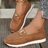 Mocasines de mujer talla grande transfronterizos 2025 primavera y otoño nuevos cómodos retro slip-on casuales planos
