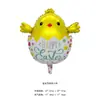 Série de Páscoa 2025 Balão de Filme de Alumínio Formato de Ovo Coelho Pintinho Decoração de Festa de Páscoa Feriado
