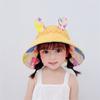 Chapéu Protetor Solar Infantil Bonito de Aba Larga para Meninas Chapéu de Pescador para Bebê Verão Praia Respirável para Meninos Chapéu de Sol com Topo Vazio