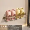 Estante de almacenamiento con drenaje para baño, zapatero tipo trineo para baño, estante de almacenamiento para el hogar sin perforaciones, toallero de pared a prueba de polvo y drenaje