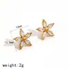 Pendientes de Acero Titanio con Incrustaciones de Diamante, Famosos en Internet, Estilo INS de Lujo Ligero, Sin Decoloración, Oro de 18k, Completamente con Diamante Zirconia, Acero Inoxidable para Mujer