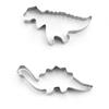 Molde para galletas en stock, 4 piezas, molde para galletas de acero inoxidable con diseño de dinosaurio, molde para galletas para pastel 3D con dibujos animados.