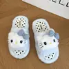 Pantuflas de casa, de suela plana, estilo caricatura, lindas, casuales, peludas, con un moño, para niñas, 2026, diseño de una tira, para mujeres, otoño/invierno, diseño de gatito pequeño