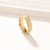 Anillo Geométrico de Acero Inoxidable Transfronterizo 6mm Arco Electroplateado Grabado Nicho Moda Comercio Electrónico Anillo Versátil