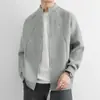 Suéter de gola alta para outono e inverno para homens, tricô de novo estilo 2026, versão coreana jovem, blusa básica de cor sólida solta, cardigã