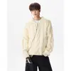 Suéter de Punto Trenzado Retro Americano con Media Cremallera y Solapa para Hombre Marca de Moda Otoño Invierno Estilo Old Money Guapo Audaz Prendas de Punto Jersey Prendas de Punto