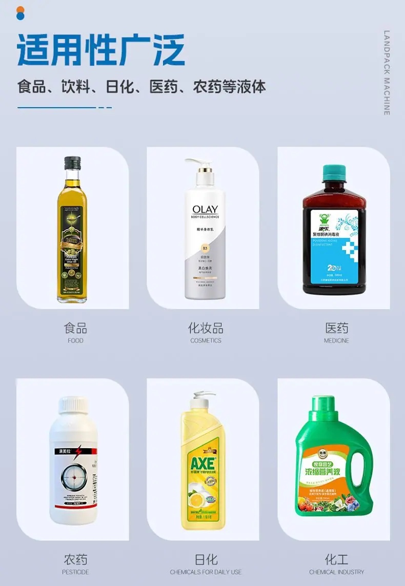 农药灌装线（理瓶机+6头灌装机+自动上盖机+伺服旋盖机+电磁