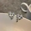 Pendientes de Mariposa con Gotas de Agua de Zirconia 2025 Nueva Moda Lujo Ligero Estilo Extranjero Pendientes para Mujer Plata de Ley Pendientes Elegantes de Gama Alta