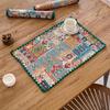 Tapete de Tecido Imam Qiyun Jacquard Verde Renda Bordada Estilo Clássico Europeu Corte Tapete Decorativo Isolante para Mesa de Jantar