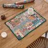 Jogo Americano de Tecido Yimanqiyun Jacquard Verde Renda Bordada Estilo Clássico Europeu Palácio Decoração de Mesa Tapete com Isolamento Térmico