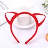Diadema de orejas de peluche de dibujos animados linda linda linda coreana tocado pasador joyería para mujer multicolor al por mayor