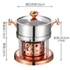 Olla Individual Caliente con Estufa de Alcohol de Acero Inoxidable para Una Persona