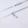 Cadena Hueso de Serpiente Estilo Europeo y Americano Colgante de Circonita Acero Inoxidable Collar de Gama Alta Versátil para el Día a Día Diseño de Nicho Joyería para Mujer Venta al por Mayor