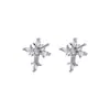 Pendientes de circonita en forma de cruz transfronterizos para hombre, sencillos y elegantes, con un toque de lujo y sofisticación, accesorios de moda y versátiles para mujer, adecuados para el uso diario