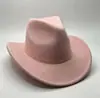 Chapéu de Feltro de Aba Enrolada de Cowboy Ocidental, Mais Vendido Transfronteiriço, Chapéu de Feltro de Lã para Todas as Estações, Chapéu de Jazz de Aba Curva Unissex