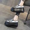 Tênis Branco Estilo Espiga de Trigo para Mulheres, Lançamento Primavera 2026 Novos Sapatos com Solado Grosso Aumentadores de Altura, Moda Casual Versátil Ins