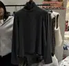 Camiseta Básica Versátil Casual Cómoda con Forro de Borrego Dongdaemun Corea del Sur 2025 Otoño e Invierno Cuello Alto Manga Larga