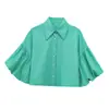 Ropa de Moda Europea y Americana Transfronteriza, Cardigan Camisa de Moda de Mangas Abullonadas Más Vendido en Aliexpress