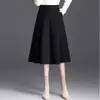 Elegante falda de lana línea A para mujer, nueva colección otoño/invierno 2026, de cintura alta, adelgazante, plisada, a la moda, versátil y con bajo ancho