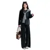 Conjunto de maternidad Otoño/Invierno 2026: Estilo coreano, elegante, casual, cuello redondo, manga larga, pantalones de pierna ancha, conjunto de tres piezas