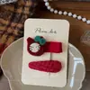Nuevo Pasador Rojo de Dibujos Animados Estilo Coreano Hecho a Mano en Tela Pinza Lateral para Flequillo Infantil Pinza Dulce para Separar el Cabello para Niñas