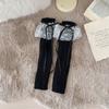 Calcetines de Otoño e Invierno Nuevo Estilo para Mujer Estilo Japonés Encaje Cinta Lazo Set de Calcetines Lolita Jk Estilo Pantorrilla Set Calcetines Apilados