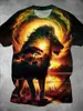 2025 Nueva Camiseta de Manga Corta de Moda Versátil de Alta Calidad con Estampado de Animales para Hombre, Exportación Europea y Americana Casual