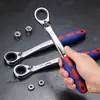Chave de catraca de duas vias com cabo de plástico chave de catraca de uso duplo chave de catraca multi-especificação ferramentas de ferragens domésticas atacado