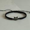 Pulseira de mão de gatinho fofo de alto valor, trançada à mão, não desbota, ajustável, pulseira de casal, presente, simples, versátil