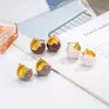 Serie de Color Café Caramelo Pendientes Redondos de Bola para Mujer 2022 Nuevos Pendientes de Moda Otoño de Gama Alta Pendientes Retro Elegantes de Otoño e Invierno