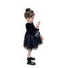 Liquidação Coreana não retorna não troca [ordem racional] vestido de malha com costura de veludo preto estilo Hepburn para meninas