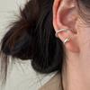 Pendientes de clip de oreja de doble capa irregulares para mujer, de plata de ley 925, con personalidad de moda, sin orificio para la oreja, 0169G
