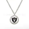 Collar de piedra preciosa para el tiempo con incrustaciones de diamantes redondos, superventas transfronterizo, NFL32, joyería de fútbol de equipo, accesorios de equipo, suministro directo