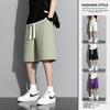 2024 Verano Nuevo de Moda Sueltos Versátiles Pantalones Cortos para Hombre Corte Holgado Pantalones Cortos de Cinco Puntos Populares Negro Caqui Casual