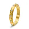 Anel Feminino Rotativo Estreito de Aço Titânio com Diamante Piramidal, Moda Simples, Joia de Estilo de Luxo, Anel Elegante Feminino