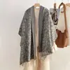 Cachecol de fio fiado Luo Jia 2026 para mulheres, novo outono e inverno moda ao ar livre, xale espesso para ar condicionado e aquecedor de pescoço atacado