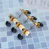 Botón de Cuerda de Guitarra Folk Acústica 3+3 Botón Largo de Tres Posiciones para Cuerda de Guitarra Chapado en Oro Cabeza de Plástico Negro Botón de Cuerda Universal