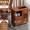 Armário de chá móvel, mesa de chá para sala de estar, sala de chá estilo chinês novo, armário de chá para escritório, prateleira de armazenamento, carrinho de chá de madeira maciça, armário de chá