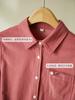 Camisa de Algodón Cepillado Color Rojo Rosa para Mujer, Manga Larga, Nuevo Diseño Primavera 2026, Elegante Cuello de Solapa, Camisa Casual de Algodón Puro