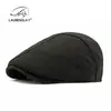 Gorro de Lana para Mujer Otoño e Invierno Forrado de Polar Cálido Boina Sencilla de Color Sólido Gorra de Alta Calidad Gorra Británica para Hombre