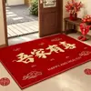 Tapete de Entrada Vermelho Festivo para Novo Casamento Tapete de Porta para Inauguração de Casa Resistente à Sujeira Tapete para Entrada de Corredor Antiderrapante Resistente ao Desgaste Fácil de Limpar