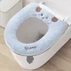 Funda de asiento de inodoro engrosada para invierno, con diseño de oveja pequeña, con cierre de cremallera