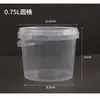 Fornecimento de Fábrica Alta QuaLidade 0,3L-5L Transparente Pp PLástico Redondo Bolsa de Mão Balde Brinquedo Bloco de Construção Caixa de Armazenamento Selada Balde