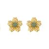 Brincos de prata de lei S925 banhados a ouro com jade azul água brincos brincos pétalas requintadas simples moda retrô personalidade