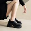 Mocasines de Piel de Vaca de Dos Capas con Suela Gruesa para Mujer 2026 Nueva Moda Versátil Estilo Británico Zapatos Pequeños de Cuero que Aumentan la Altura Zapatos de Temporada Baja para Primavera y Otoño