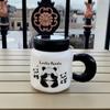 Taza de Cerámica de Dibujos Animados Espejo Cruzado Taza de Panda Linda Taza de Agua para el Hogar y la Oficina Caja de Regalo Alto Valor de Color Regalo de Acompañamiento