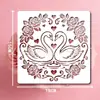 Modelos de Pintura Vazados Temáticos de Dia dos Namorados Mais Vendidos da Amazon, Modelos Românticos de Pintura Spray com Coração de Amor Cisne para Feriado