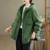 Inverno Novo Casaco de Algodão Casual Solto de Cor Sólida com Capuz e Bolso Duplo Moda Estilosa Casaco Acolchoado Atacado