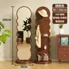 Espejo de Tocador Giratorio, Espejo de Cuerpo Entero de Piso a Techo, Espejo Vertical Móvil para Vestidor de Dormitorio en Casa con Colgador de Ropa Integrado